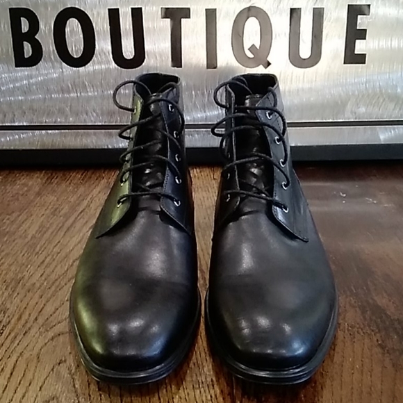 Franklin & Freeman Black Leather Boots Size 11.5 - Picture 5 of 9